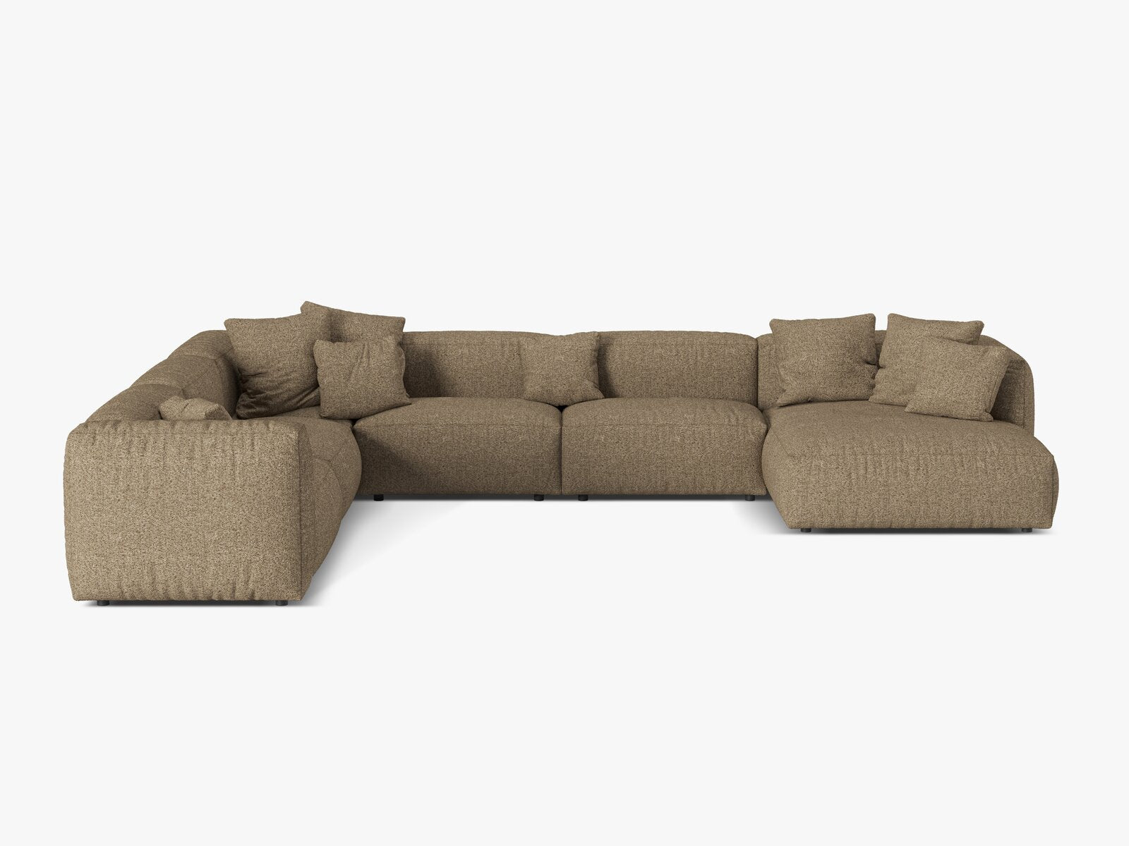 Micadoni modulares Ecksofa XL Martina 6-Sitzer Links Boucle Monet Cappuccino