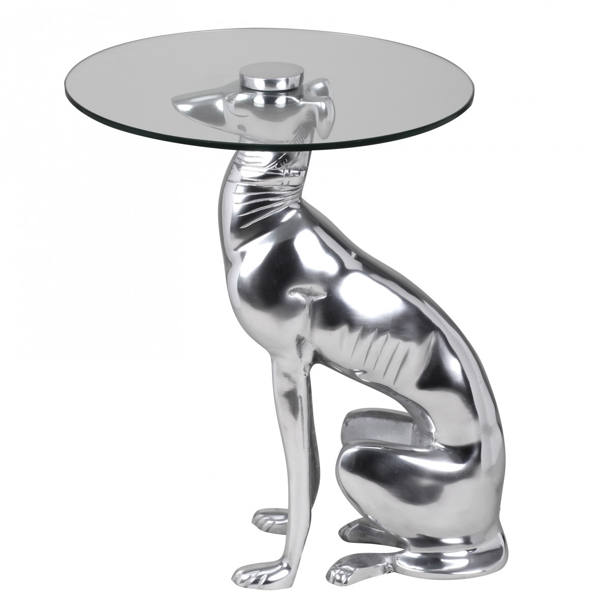 Beistelltisch Karasjok Glas Silber Ø 40 cm