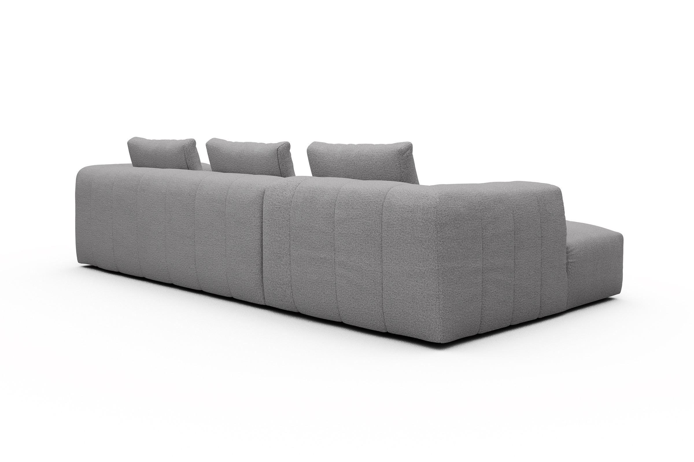 Ecksofa Hugo 2,5-Sitzer Armlehne rechts mit Chaiselongue Sama-Grey