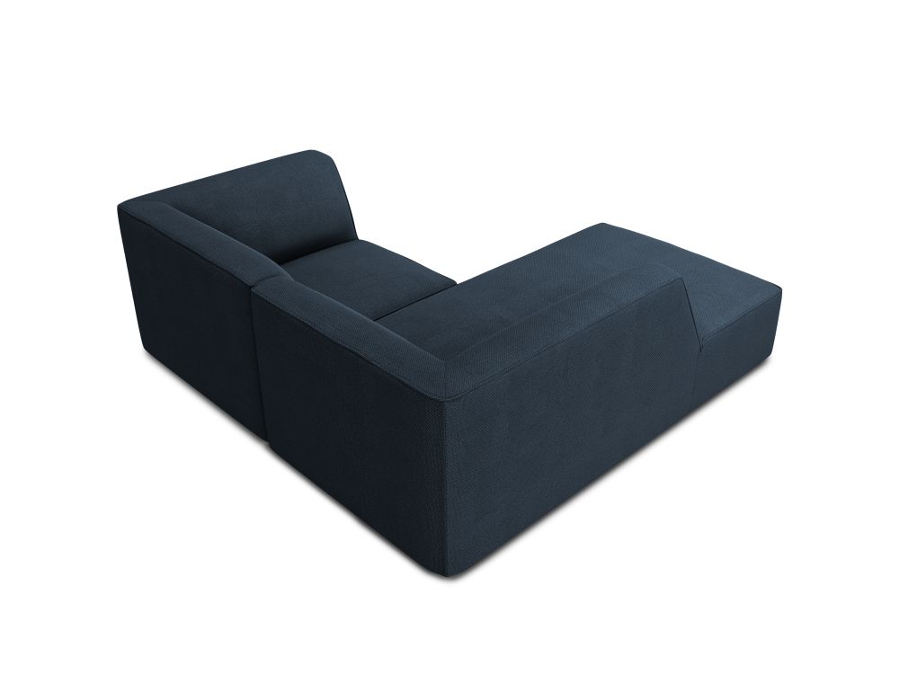 Cosmopolitan Design Ecksofa Siena 3-Sitzer Strukturierter Stoff Ottawa Marineblau Links