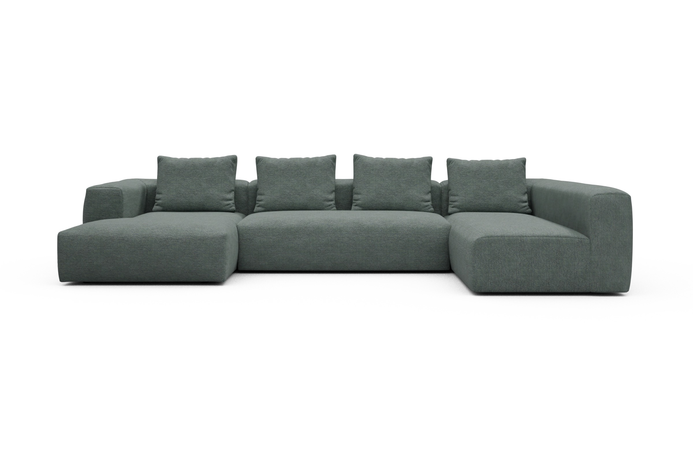 Skandi Home Wohnlandschaft Fred Chaiselongue links mit 2-Sitzer und lange Armlehne rechts Carreno-Ice-Blue moebelfaktor