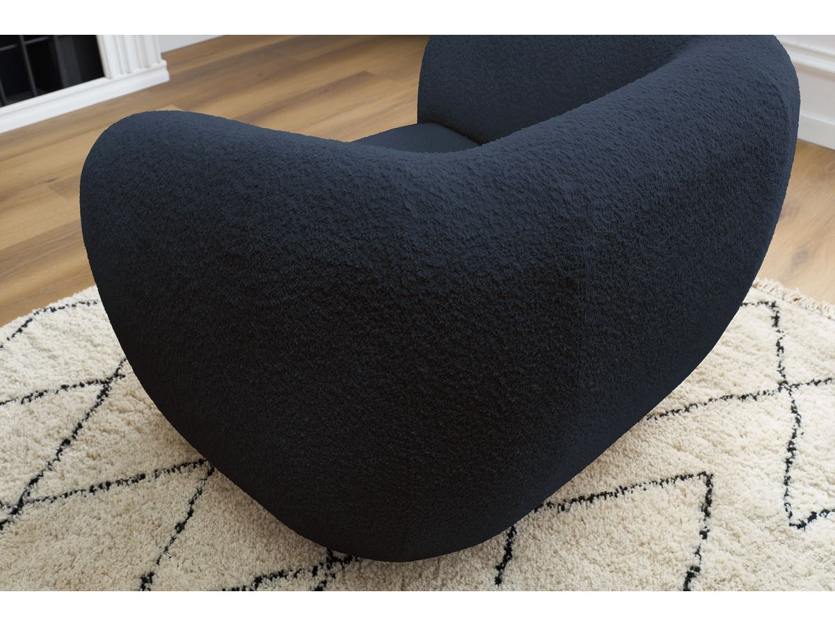 Bobochic Celine Sessel Bouclé-Stoff Dunkelblau