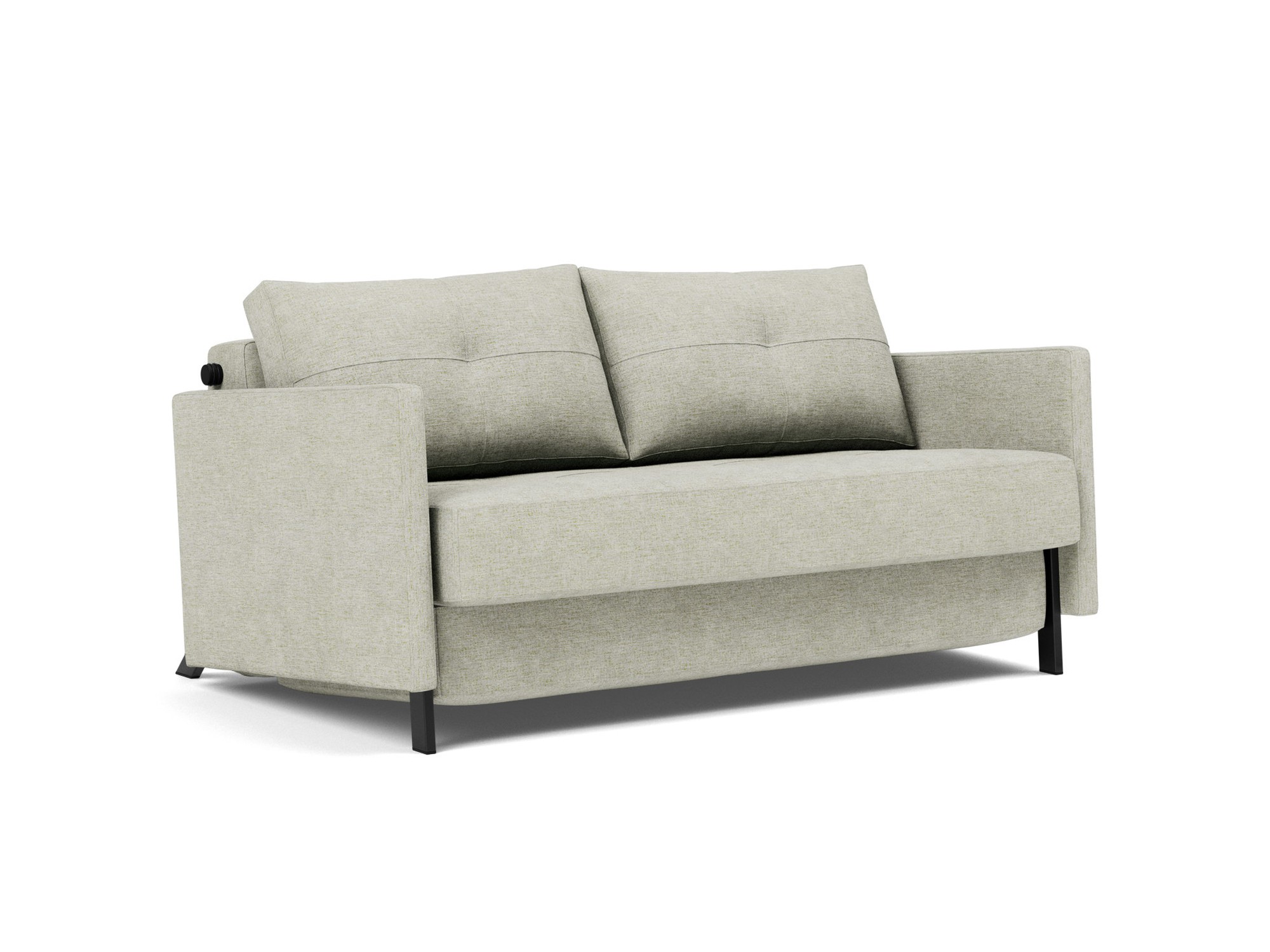 Schlafsofa Cubed mit Armlehnen 140 Flachgewebe Avella 280-Sand