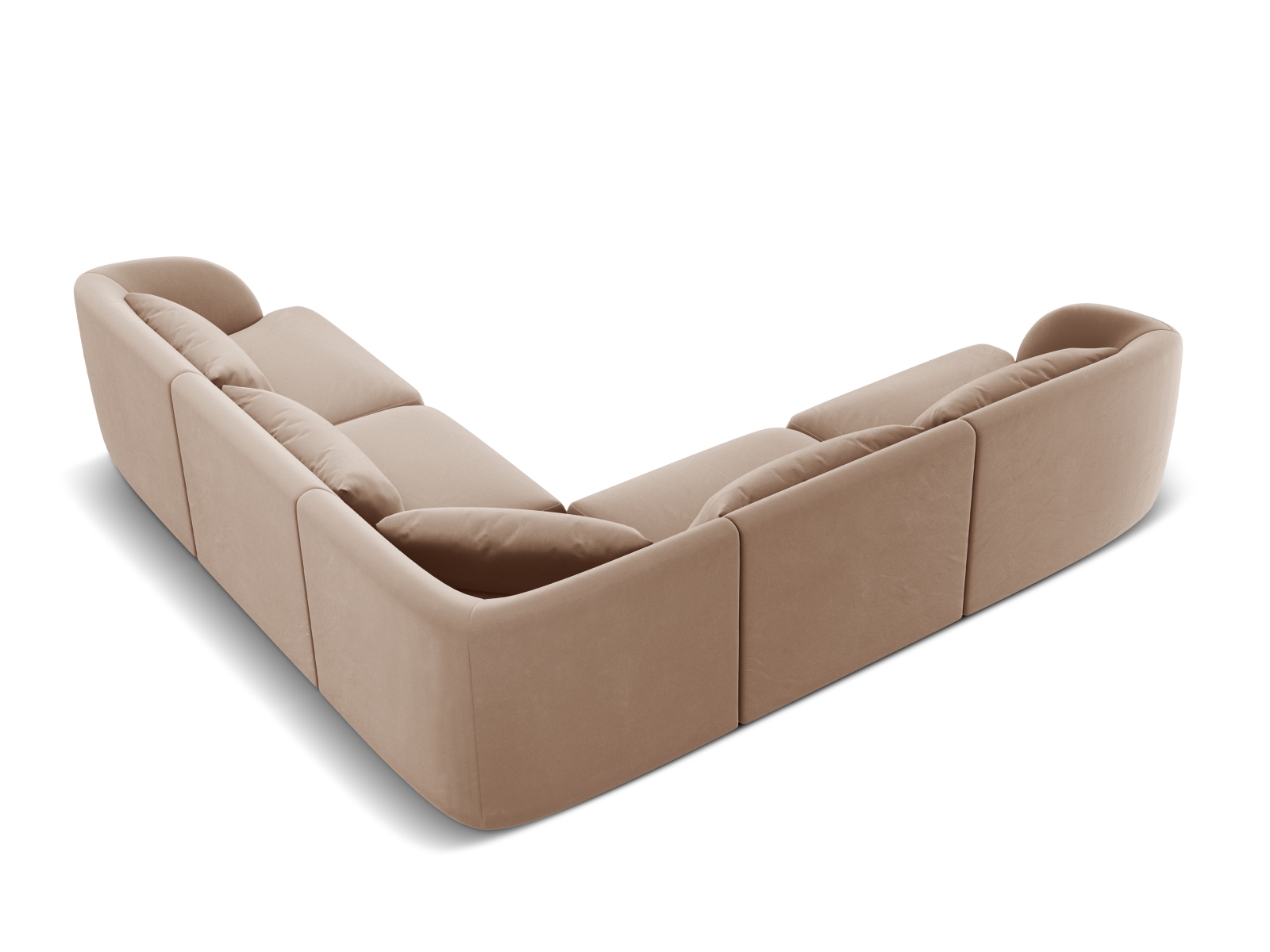 Cosmopolitan Design Wendbares Ecksofa Tulum 5-Sitzer Samt Bluvel Beige