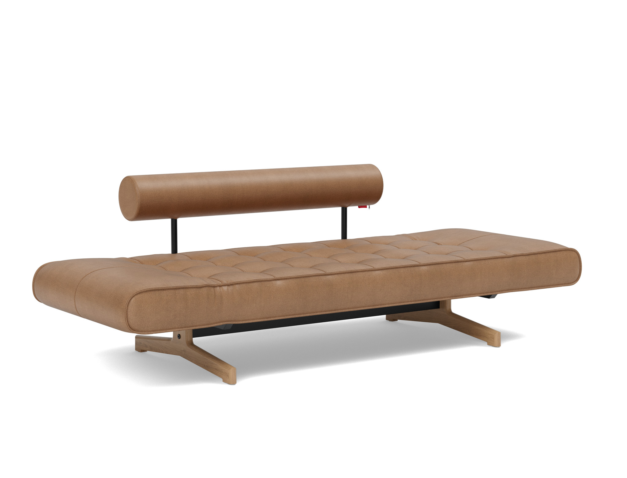 Tagesbett Ghia Lederoptik Faunal 551-Brown Beine Eiche