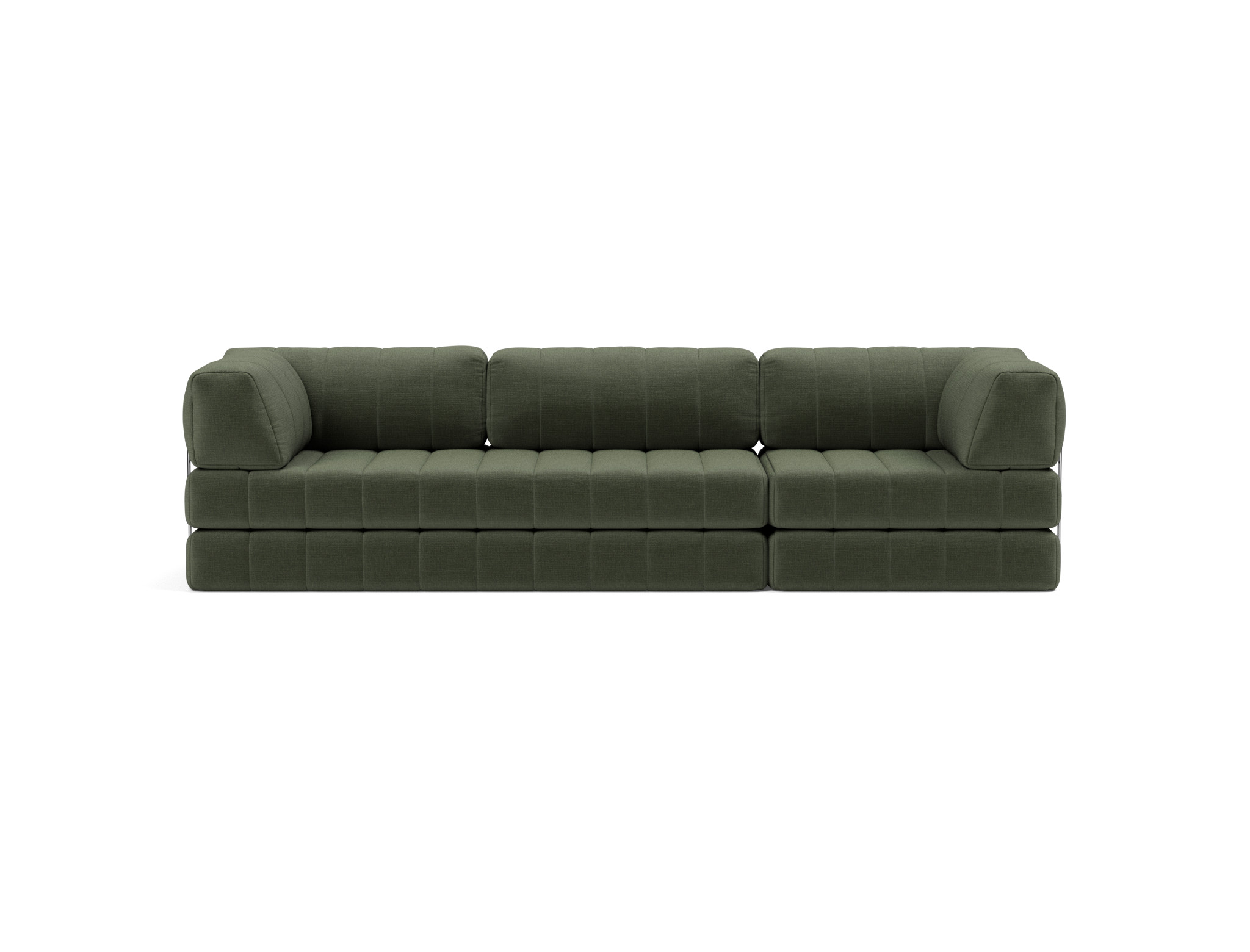Schlafsofa CozyPad Grand mit Armlehnen Chenille Esina 413-Olive-Green