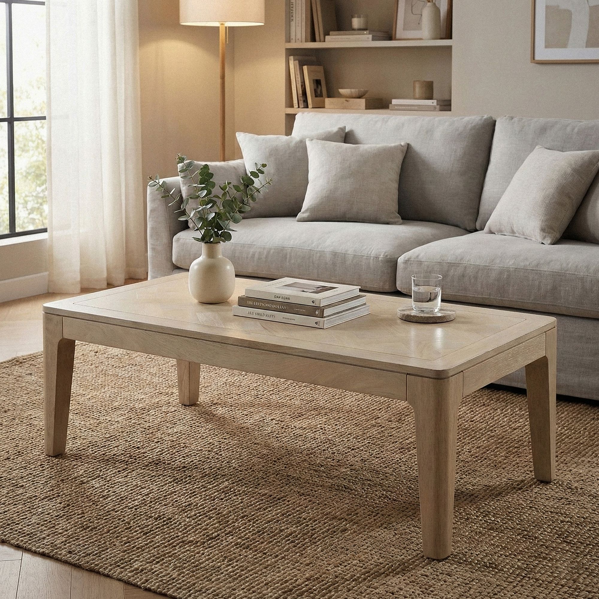 Couchtisch Snefjord Mango Massivholz Weiß 120 × 60 × 40 cm