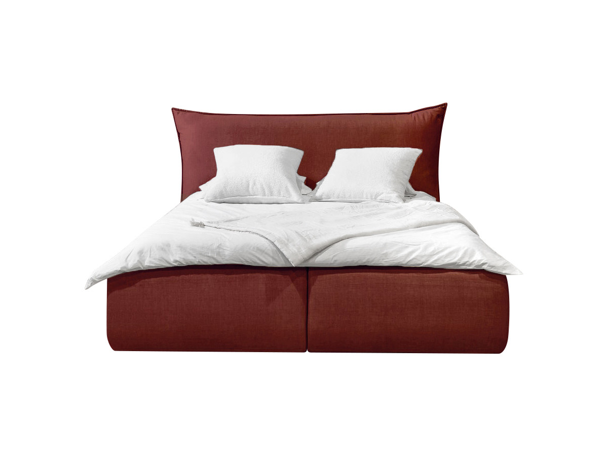 Bobochic Jade Polsterbett mit Bettkasten Stoff Rot, Liegefläche 160 × 200 cm