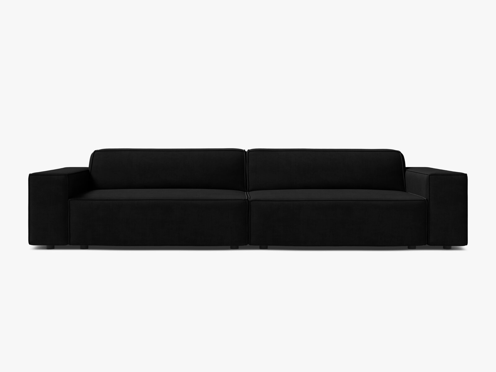 Micadoni Sofa Jodie 4-Sitzer Samt Bluvel Schwarz