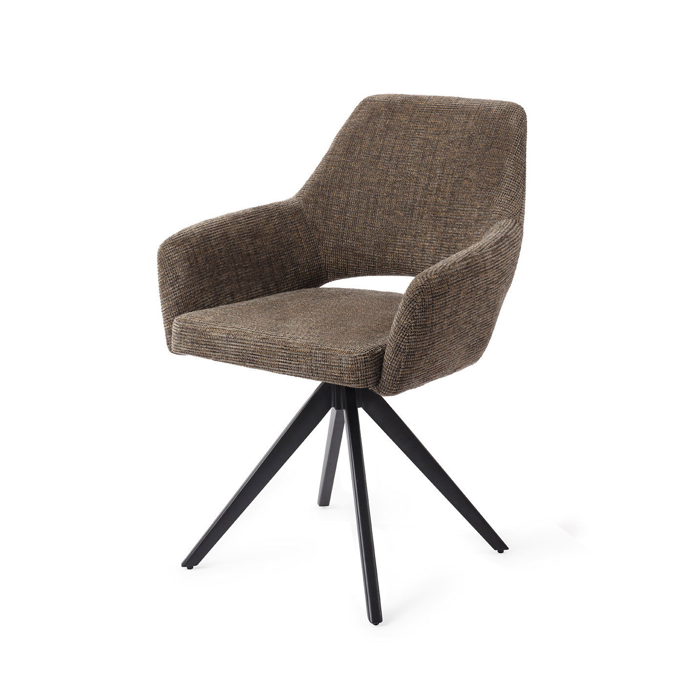 Jesper Home Esszimmerstuhl Yanai Checked Chestnut Turn Schwarz