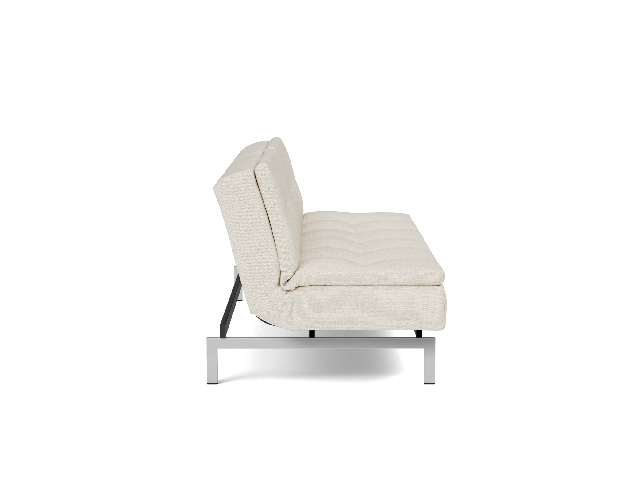 Schlafsofa Dublexo Boucle Skandi 531-Off-White Beine Chrom