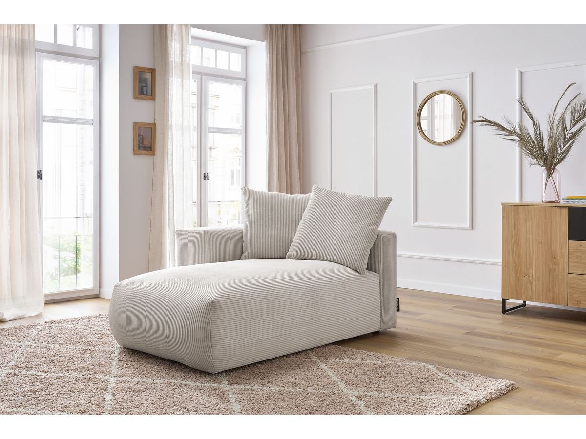 Bobochic Voltaire Méridienne-Modul Cordsamt Beige Ecke links