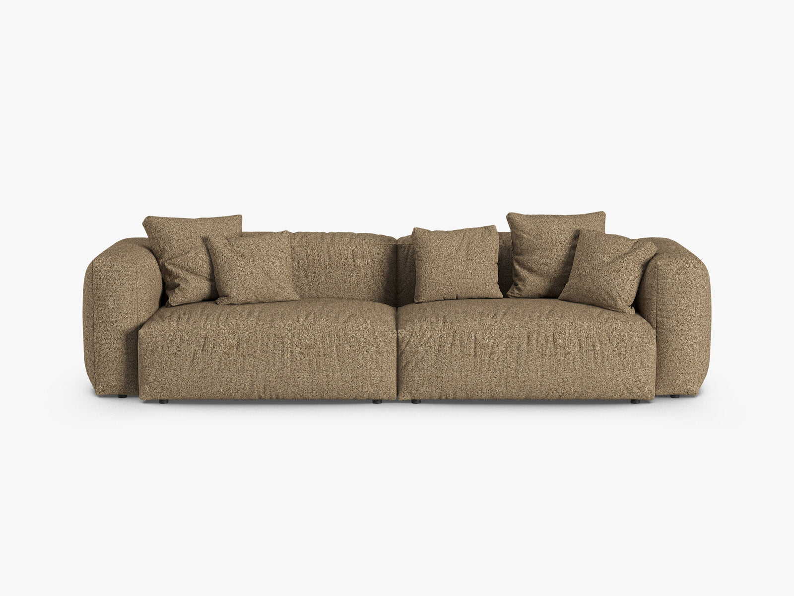Micadoni Sofa Martina 4-Sitzer 90cm Sitztiefe Boucle Monet Cappuccino