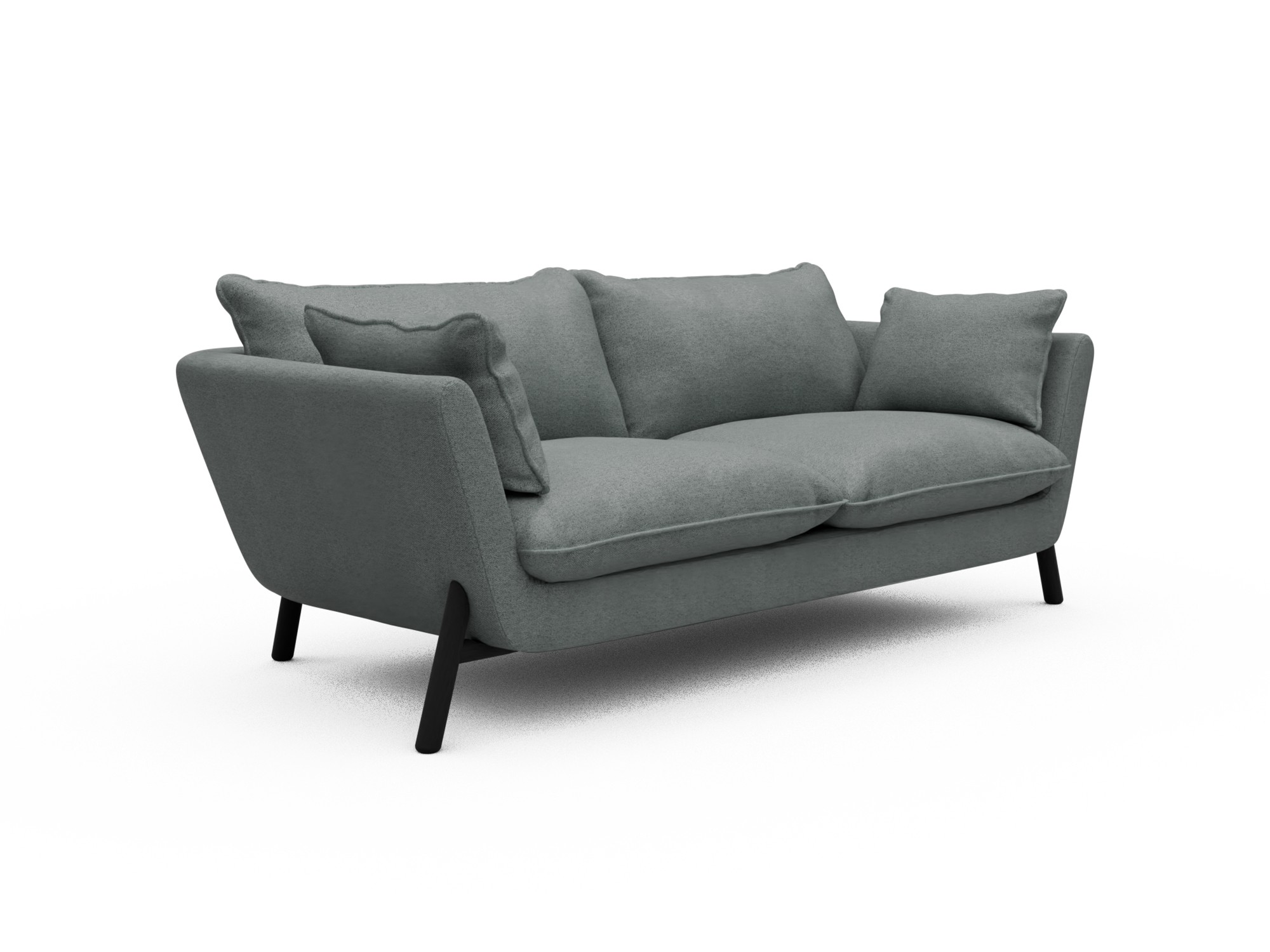 Skandi Home Sofa Emil Soft 2-Sitzer Beinfarbe Eiche Schwarz Denari-Soft-Grey moebelfaktor