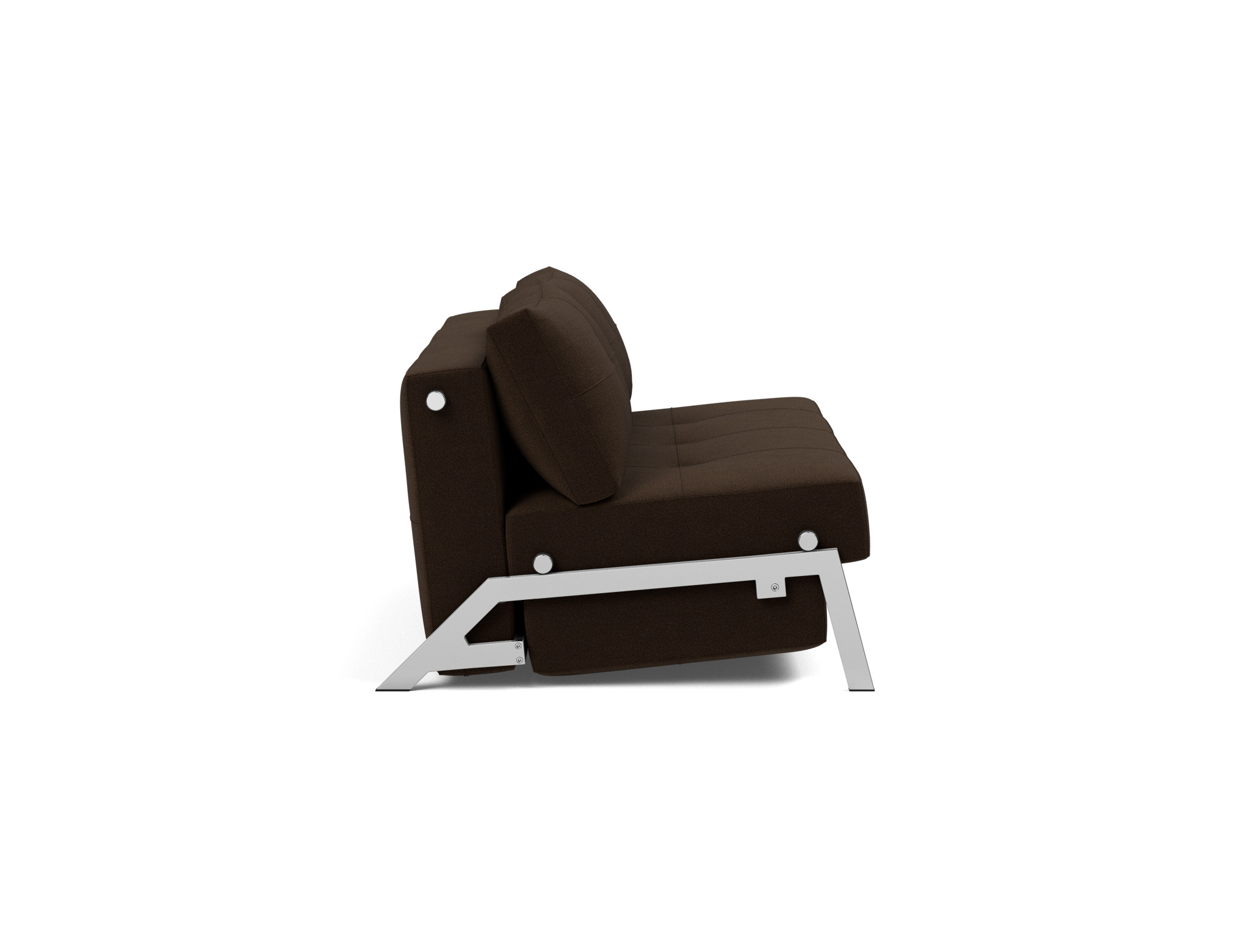 Schlafsofa Cubed 160 Strukturierter Stoff Taura 358-Chocco Beine Chrom