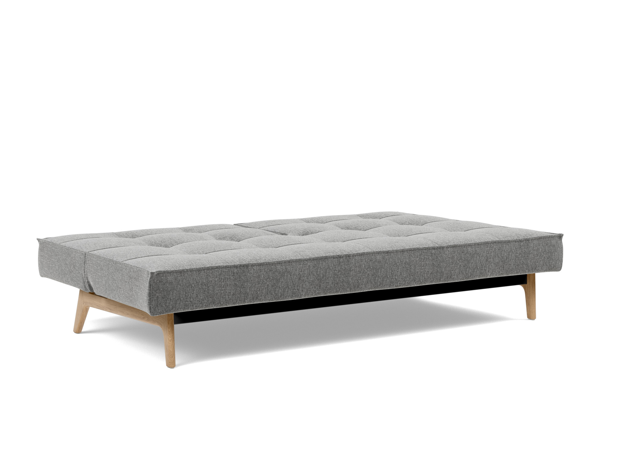 Schlafsofa Splitback Strukturierter Stoff Twist 563-Charcoal Beine Eiche