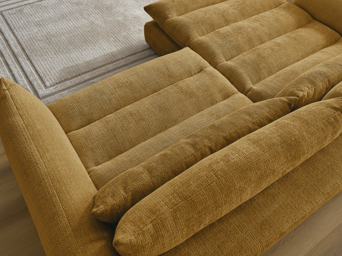Bobochic Neil Ecksofa Strukturstoff Gelb Ecke links