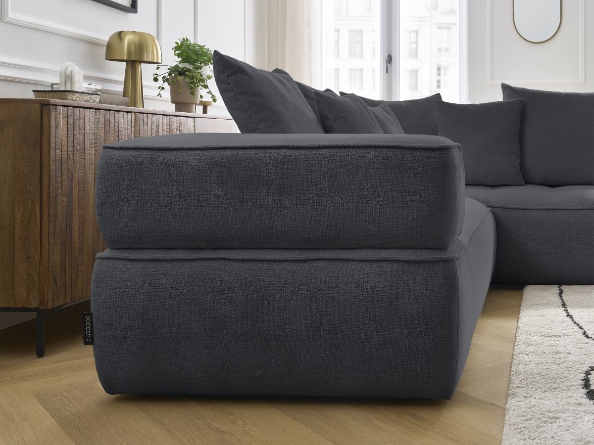 Bobochic Whesley Ecksofa Stoff Dunkelgrau Ecke rechts