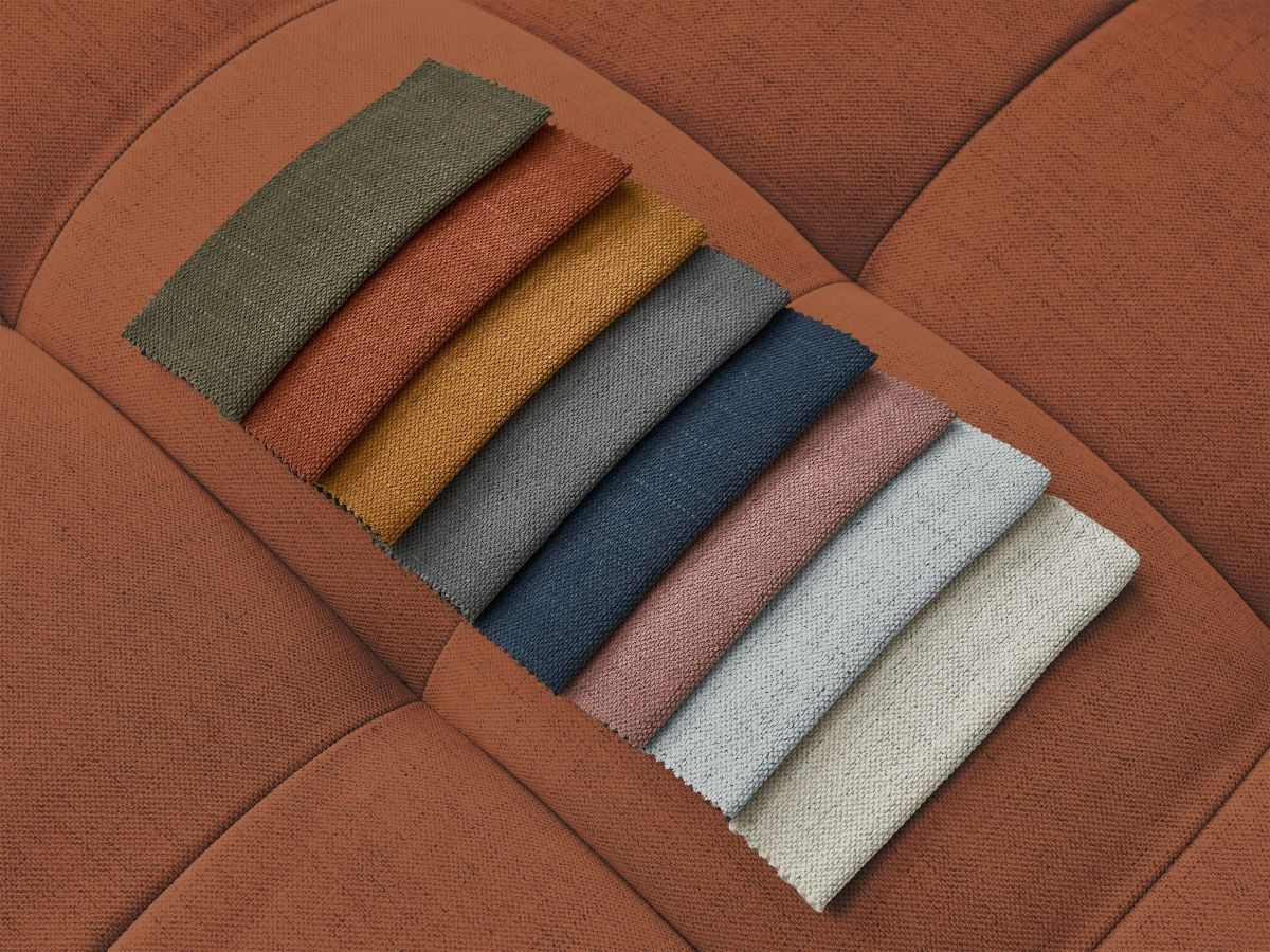 Bobochic Cloud Ecksofa mit Pouf 268 × 110 cm Stoff Orange