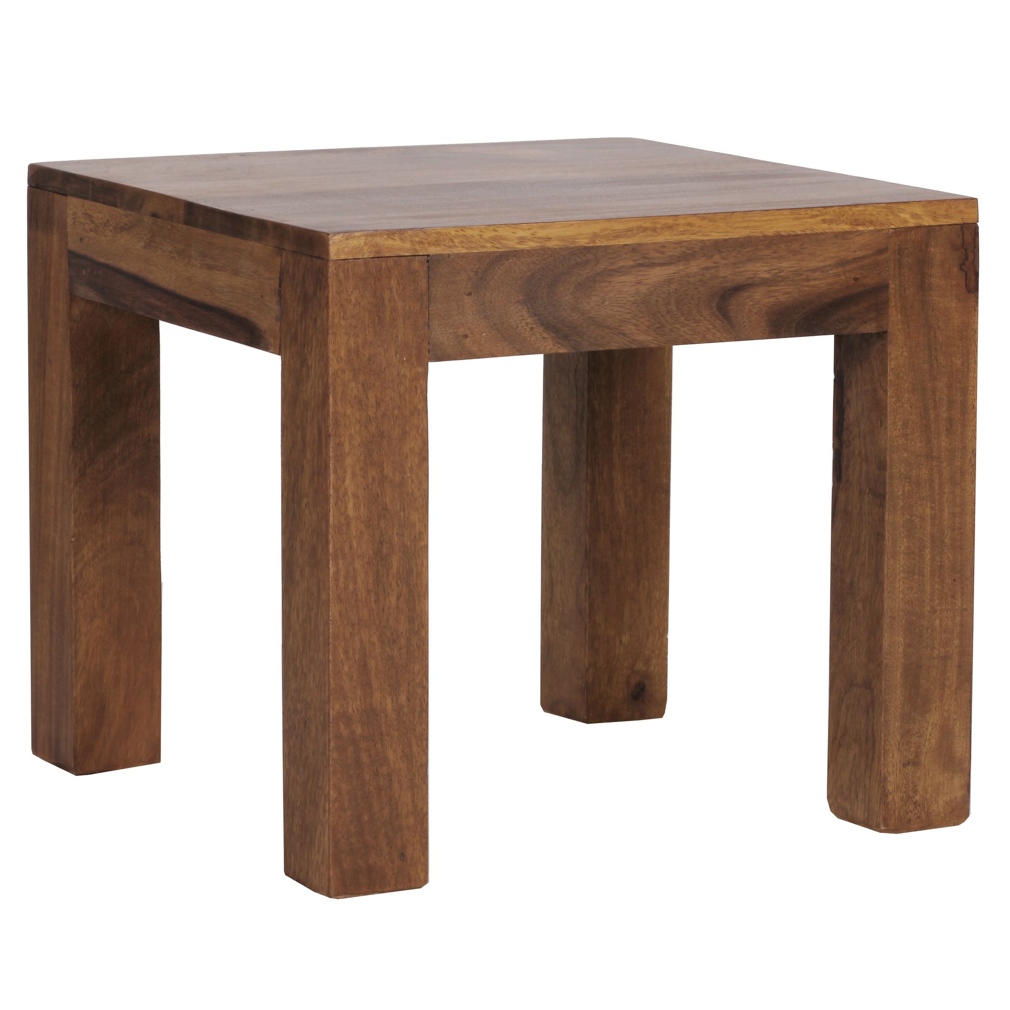 Couchtisch Aukra Massivholz Dunkelbraun 45 × 45 cm