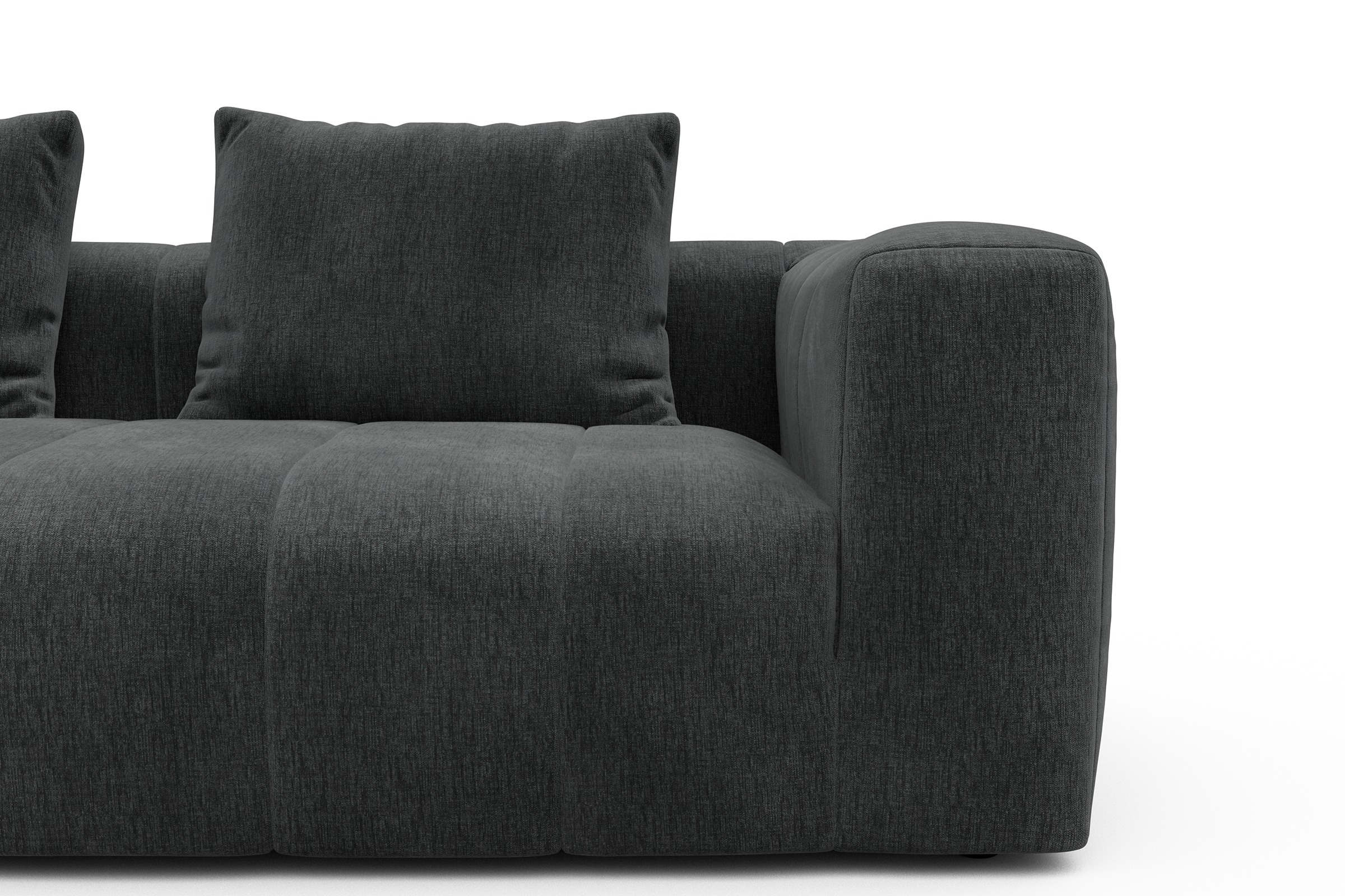 Sofa Hugo 3-Sitzer Smooth-Deep-Warm-Grey