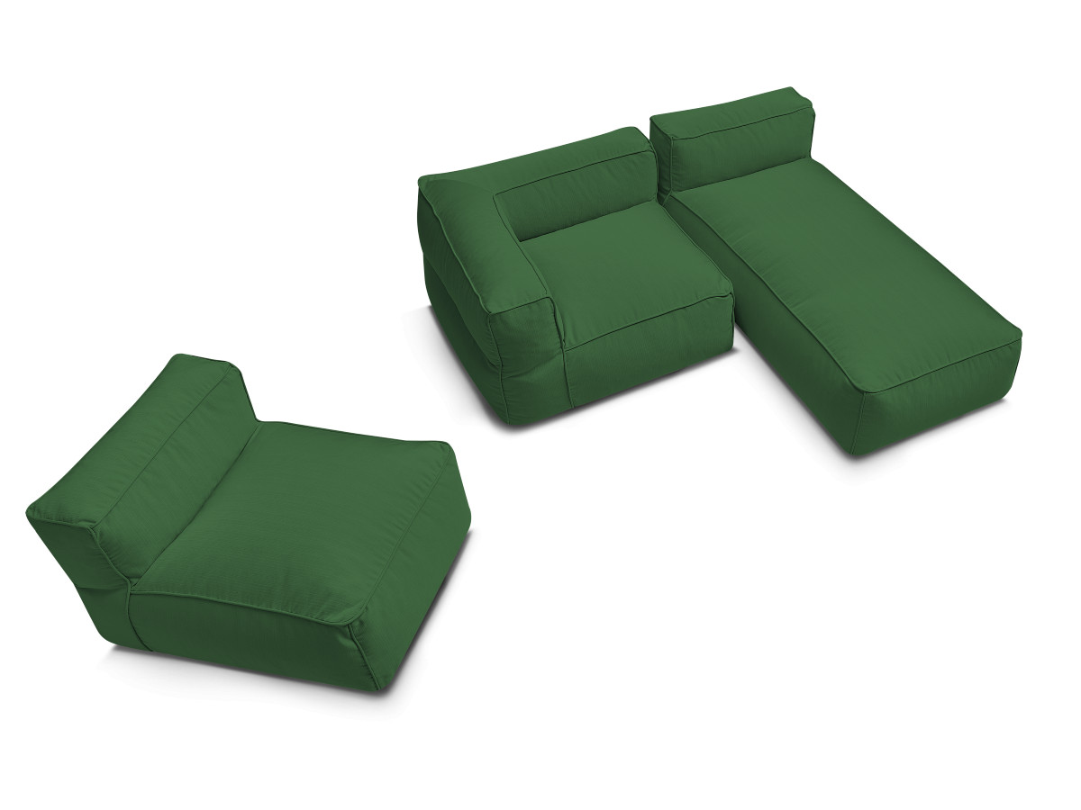 Bobochic Giulia Gartensofa 3-Sitzer 240 × 170 cm Stoff Grün