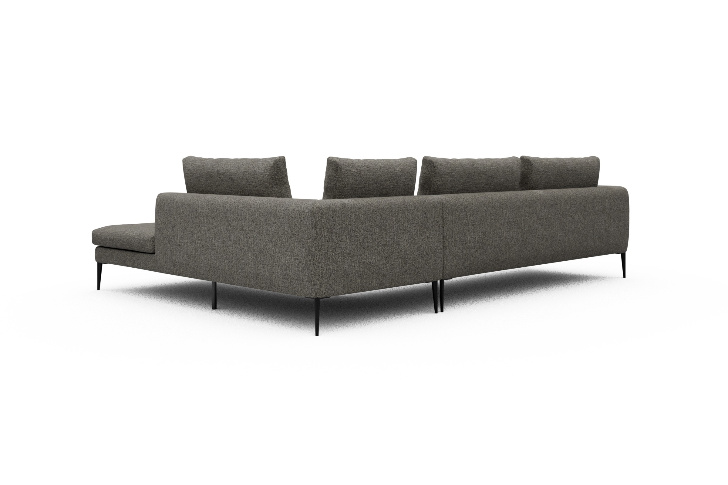 Ecksofa Paul Relax-Ecke links mit 3-Sitzer Carreno-Sepie-Brown