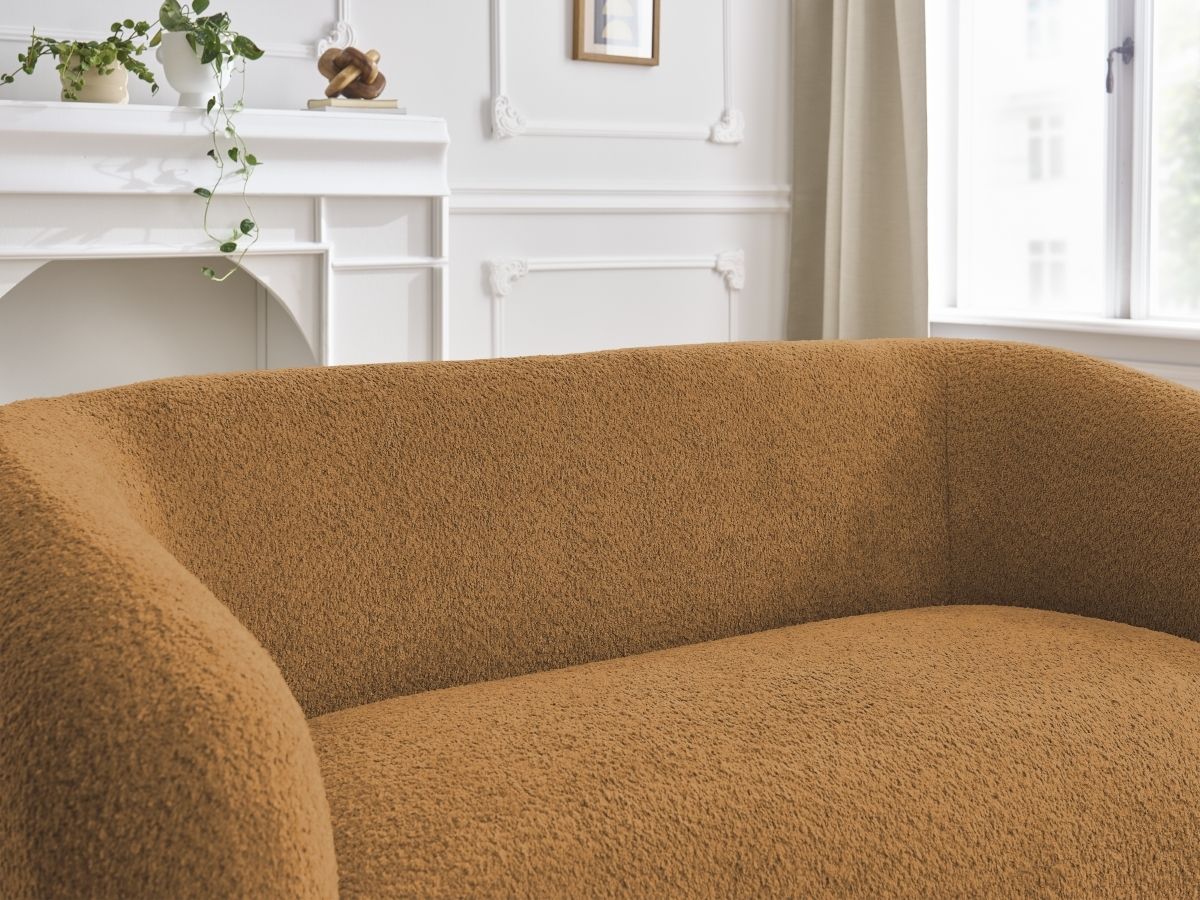 Bobochic Celine Sofa 2-Sitzer Bouclé-Stoff Gelb