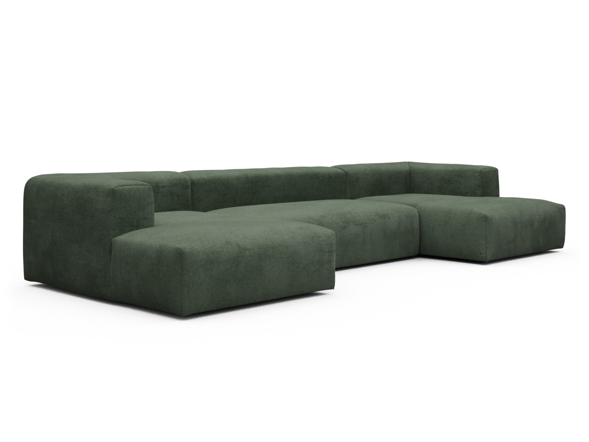 Skandi Home Wohnlandschaft Fred mit 2-Sitzer und Chaiselongue beidseitig Casone-Forest-Green moebelfaktor