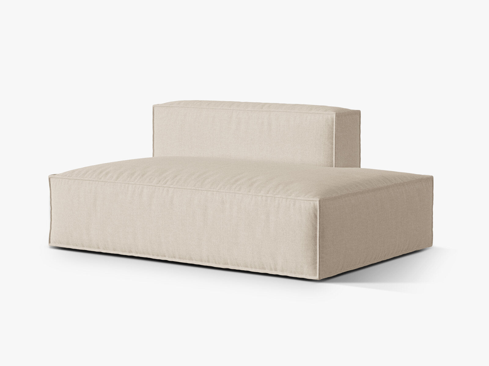 Micadoni Modul Nuria 3-Sitzer Rechts Strukturierter Stoff Beige