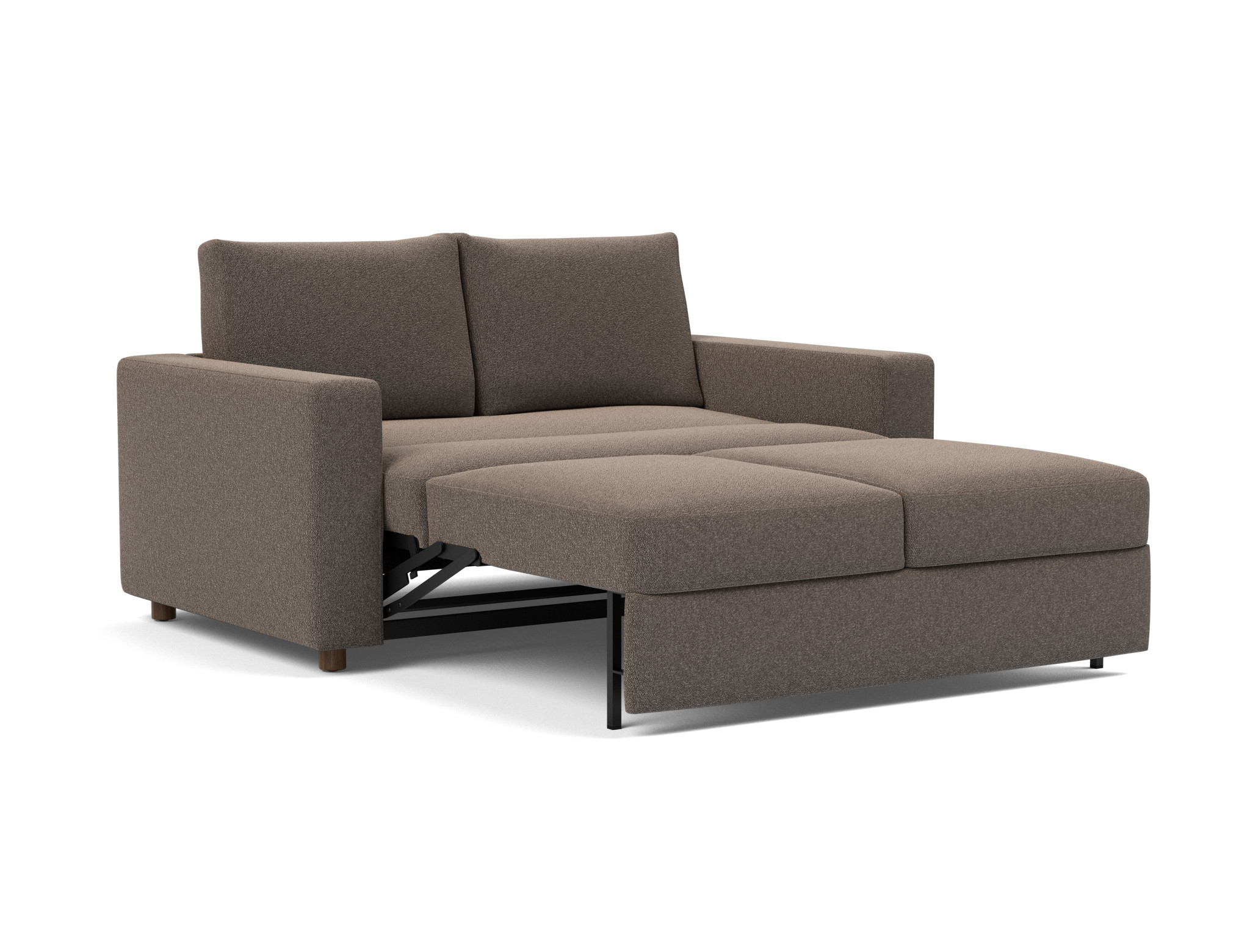 Schlafsofa Neah mit Standard-Armlehnen 140 Boucle Skandi 530-Taupe