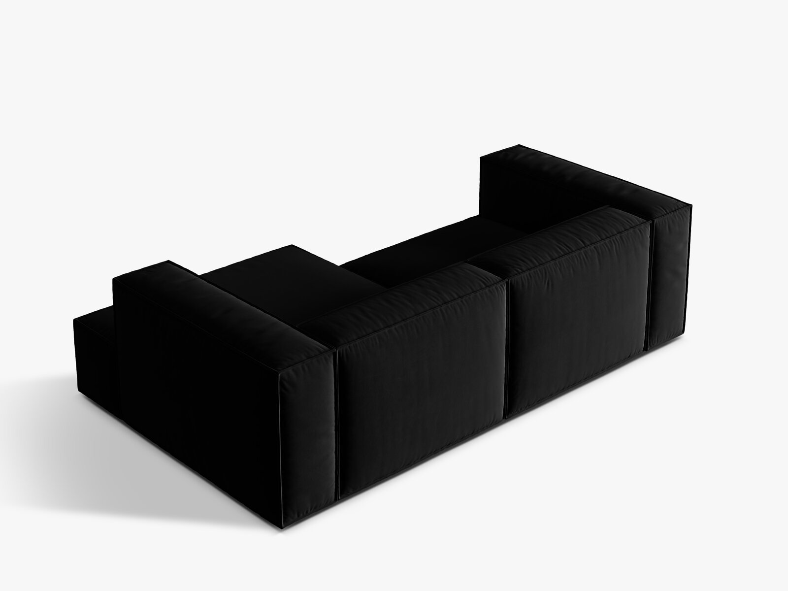 Micadoni Ecksofa Nuria 3-Sitzer Rechts Samt Schwarz