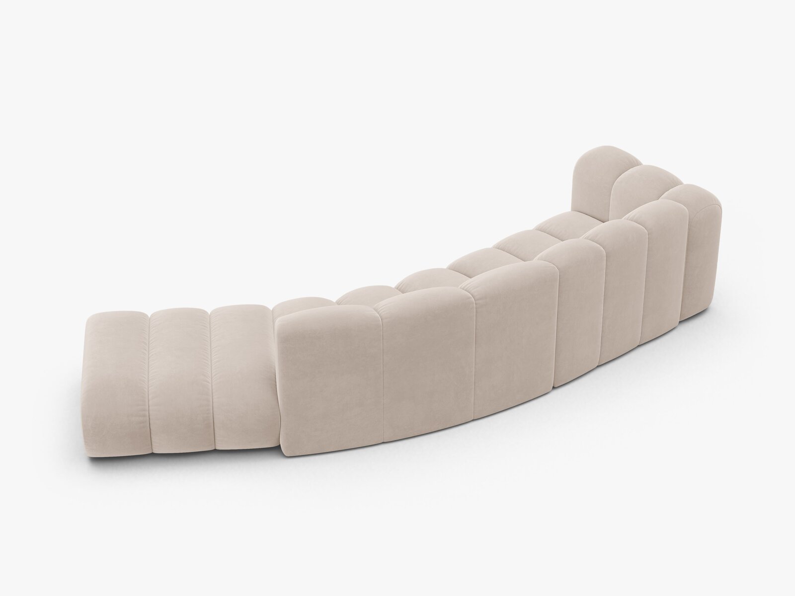 Micadoni Modulares Sofa Lupine 5-Sitzer Samt Venus Helles Beige Rechts