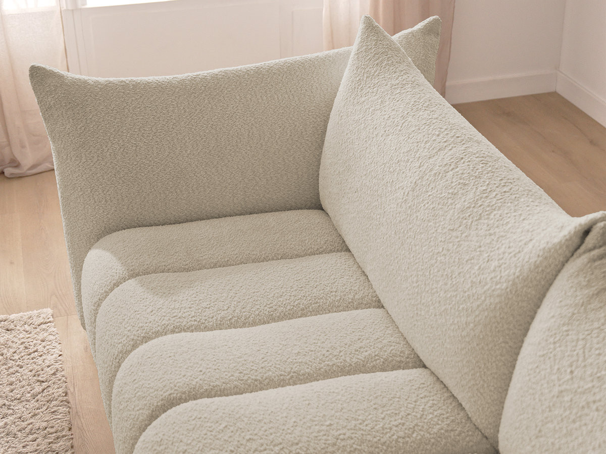 Bobochic Azra Ecksofa 262 × 178 cm Bouclé-Stoff Beige Ecke links