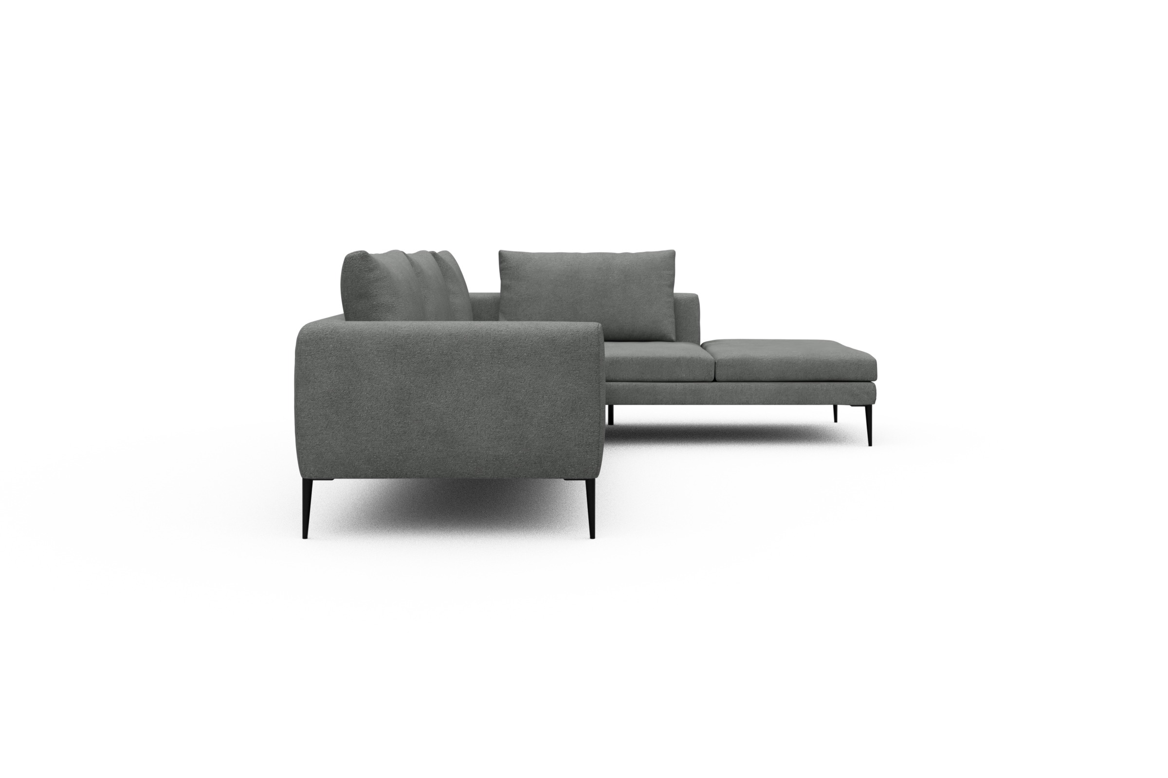 Ecksofa Paul Relax-Ecke links mit 3-Sitzer Boucle-Ash-Grey