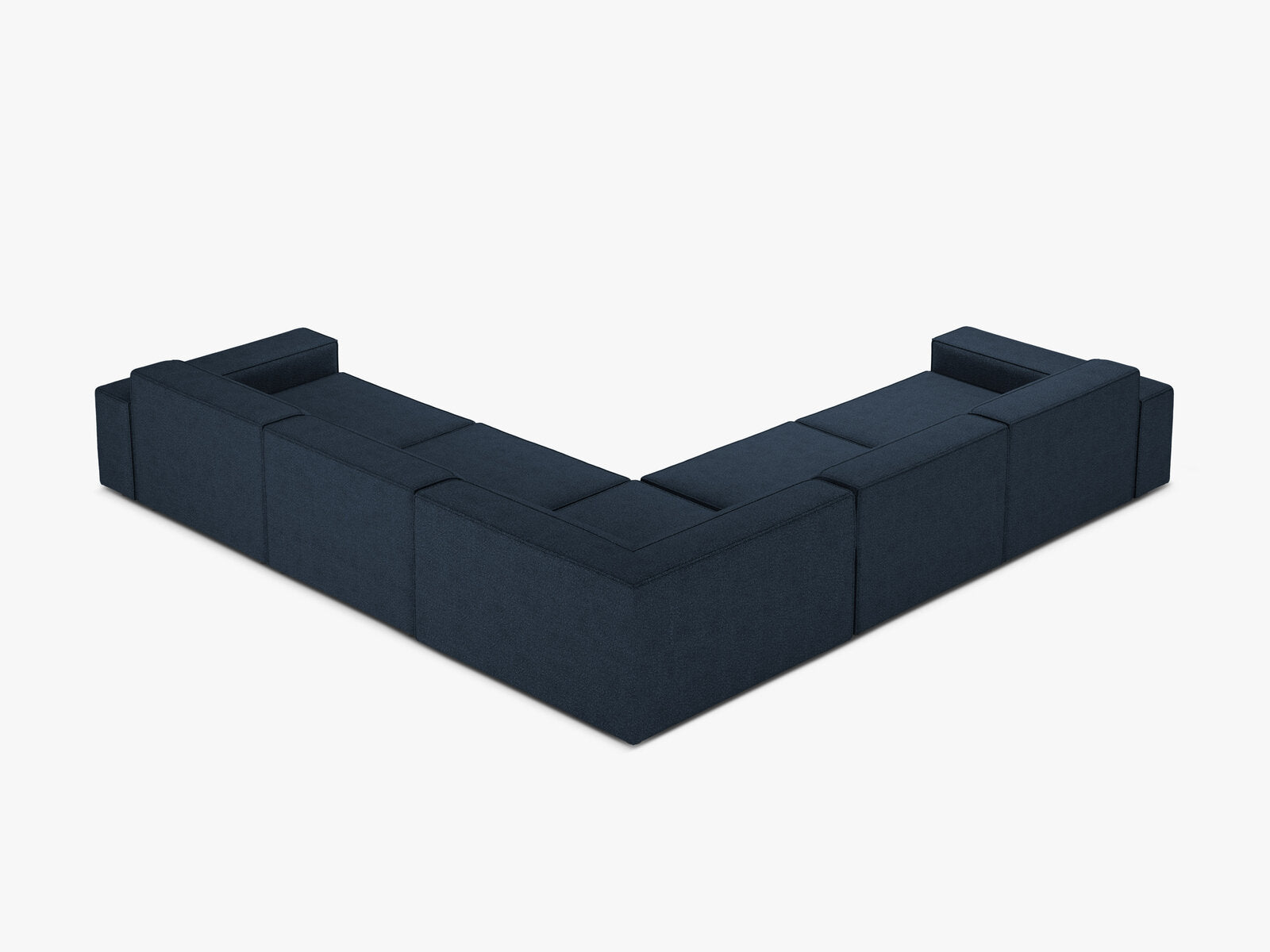 Micadoni Symmetrisches Ecksofa Jodie 6-Sitzer Boucle Baloo Dunkelblau