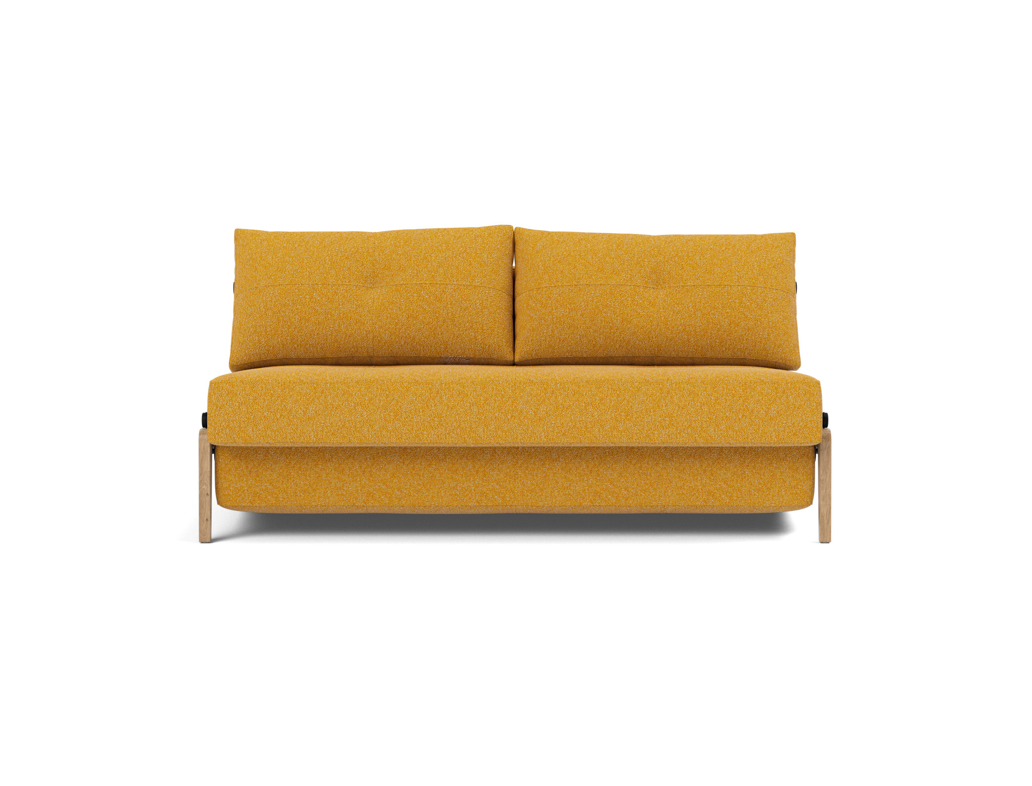 Schlafsofa Cubed 160 Boucle Skandi 536-Ochre Beine Eiche