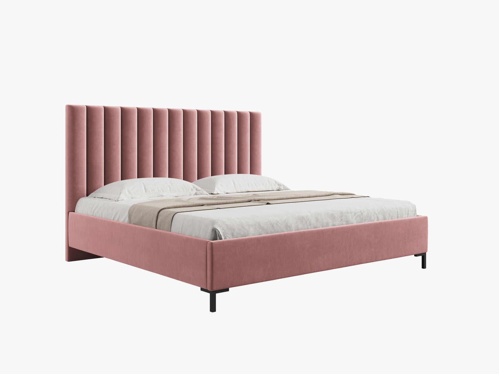 Micadoni Polsterbett Allison Samt Bluvel Rosa 140x200