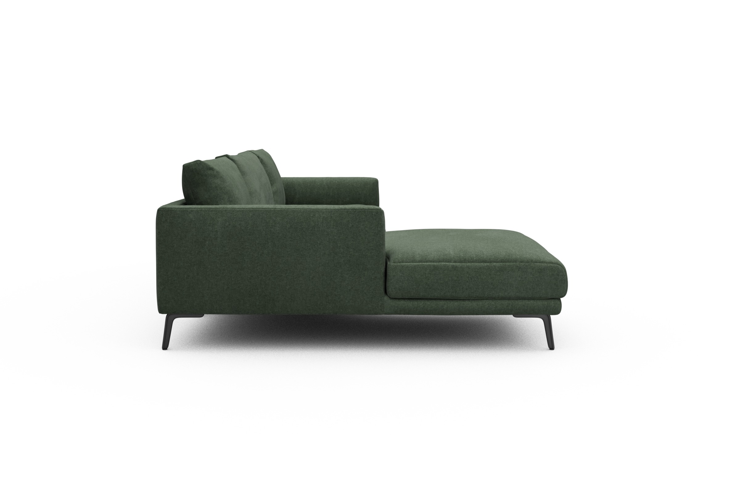 Ecksofa Karl Chaiselongue links mit 2,5-Sitzer Casone-Forest-Green