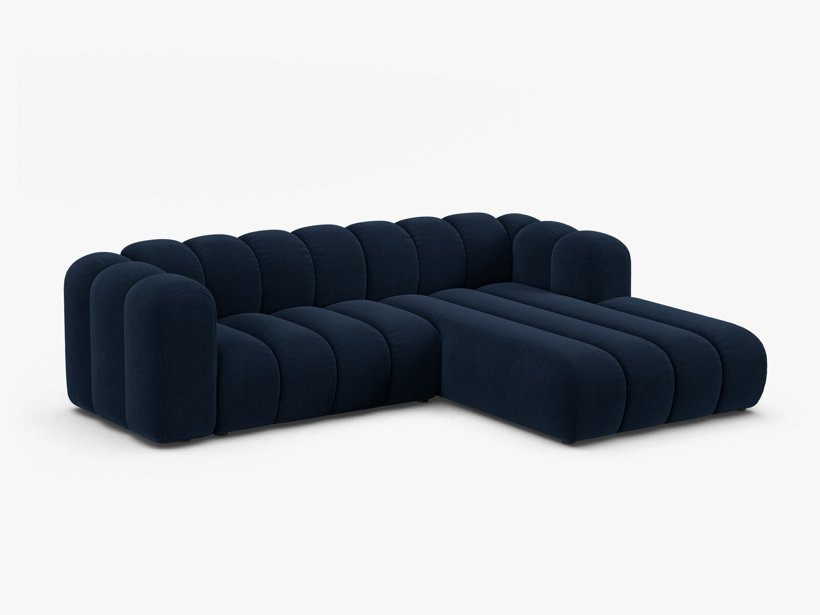 Micadoni Modulares Ecksofa Lupine 4-Sitzer mittelgroß Rechts Samt Salvador Königsblau