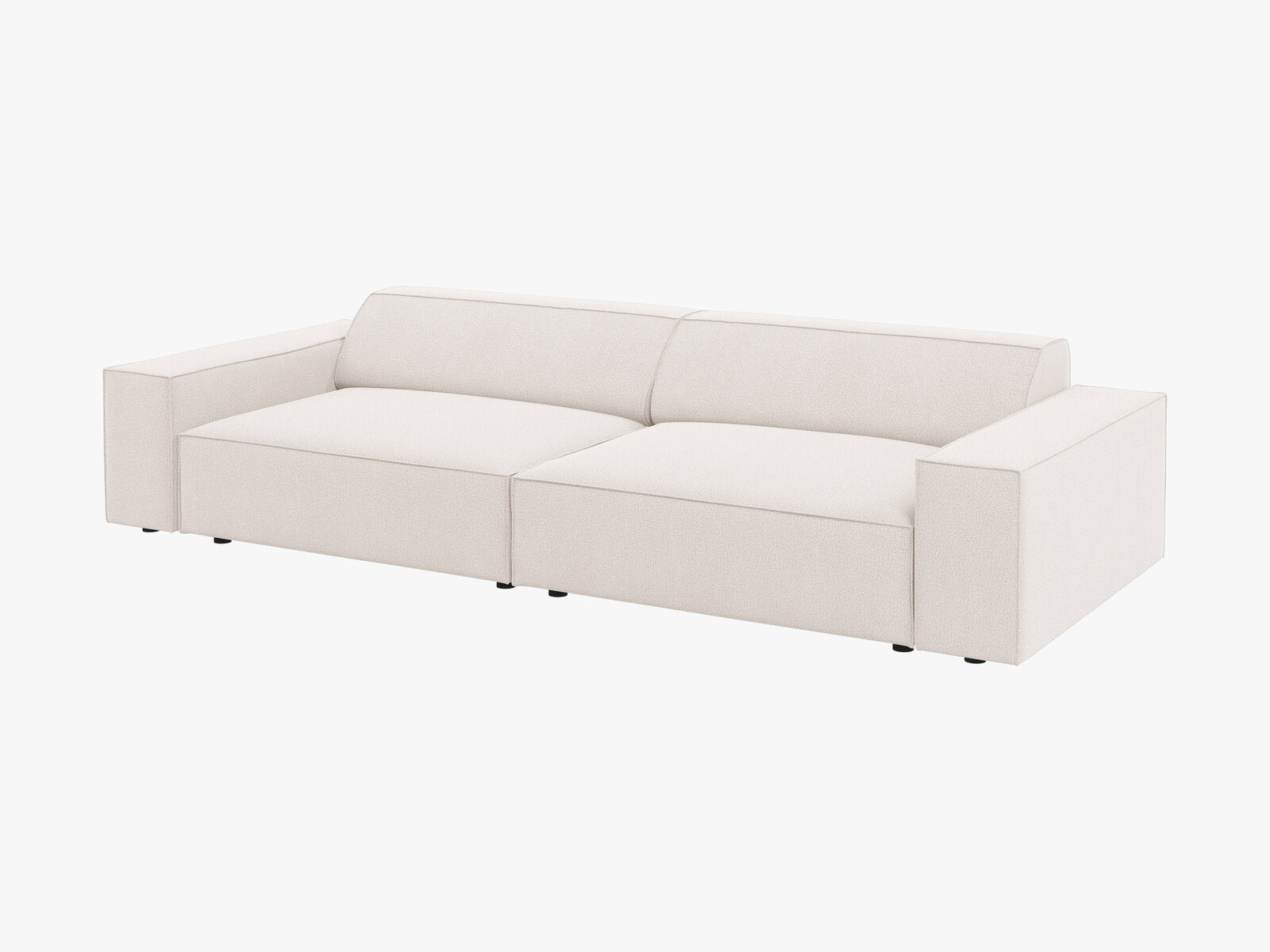 Micadoni Sofa Jodie 4-Sitzer Strukturierter Stoff Megan Helles Beige