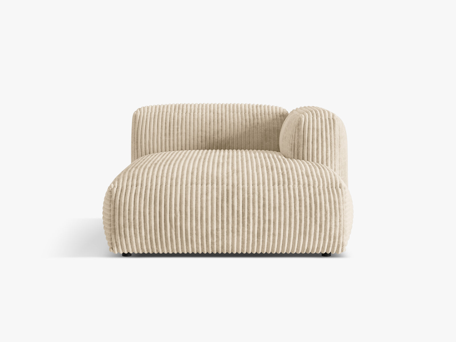 Micadoni Recamiere Martina 1-Sitzer Rechts Kord Tilia Helles Beige