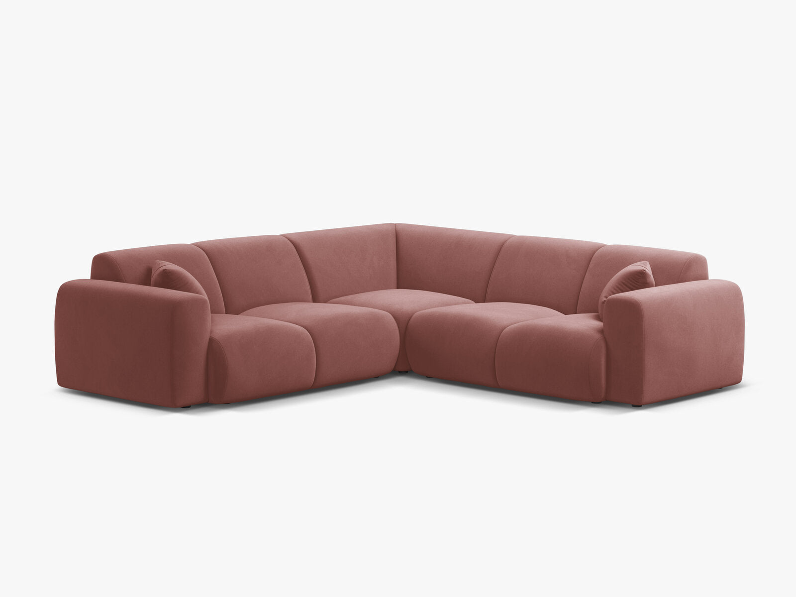 Micadoni Ecksofa Molino 5-Sitzer Samt Casino Flamingo