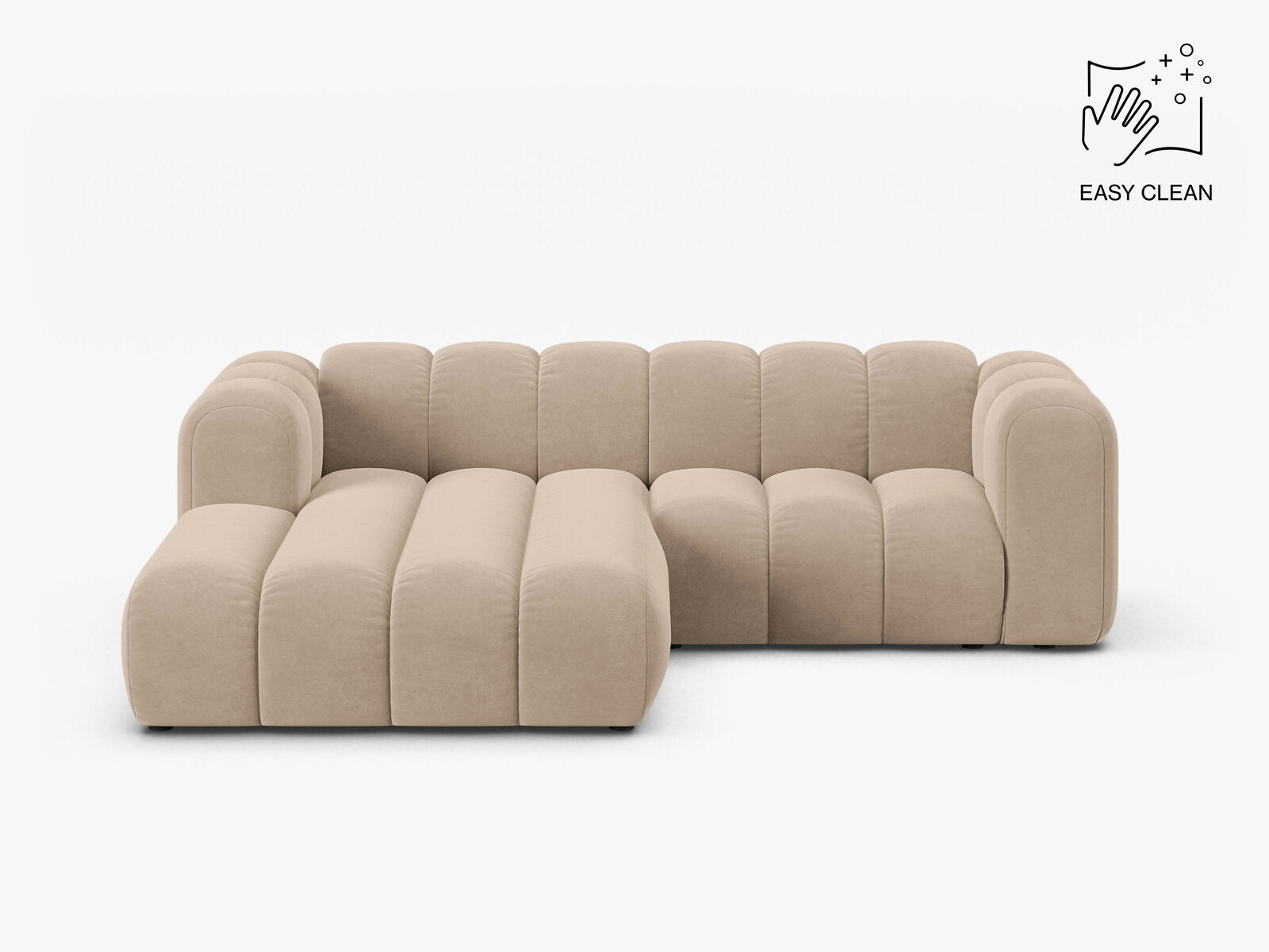 Micadoni Modulares Ecksofa Lupine 3-Sitzer Samt Venus Beige Links