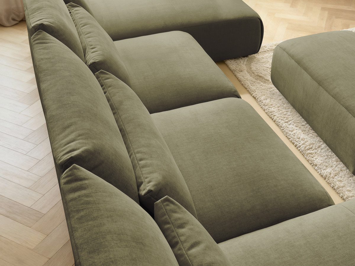 Bobochic Jana Wohnlandschaft mit kleinem Pouf Samt Grün