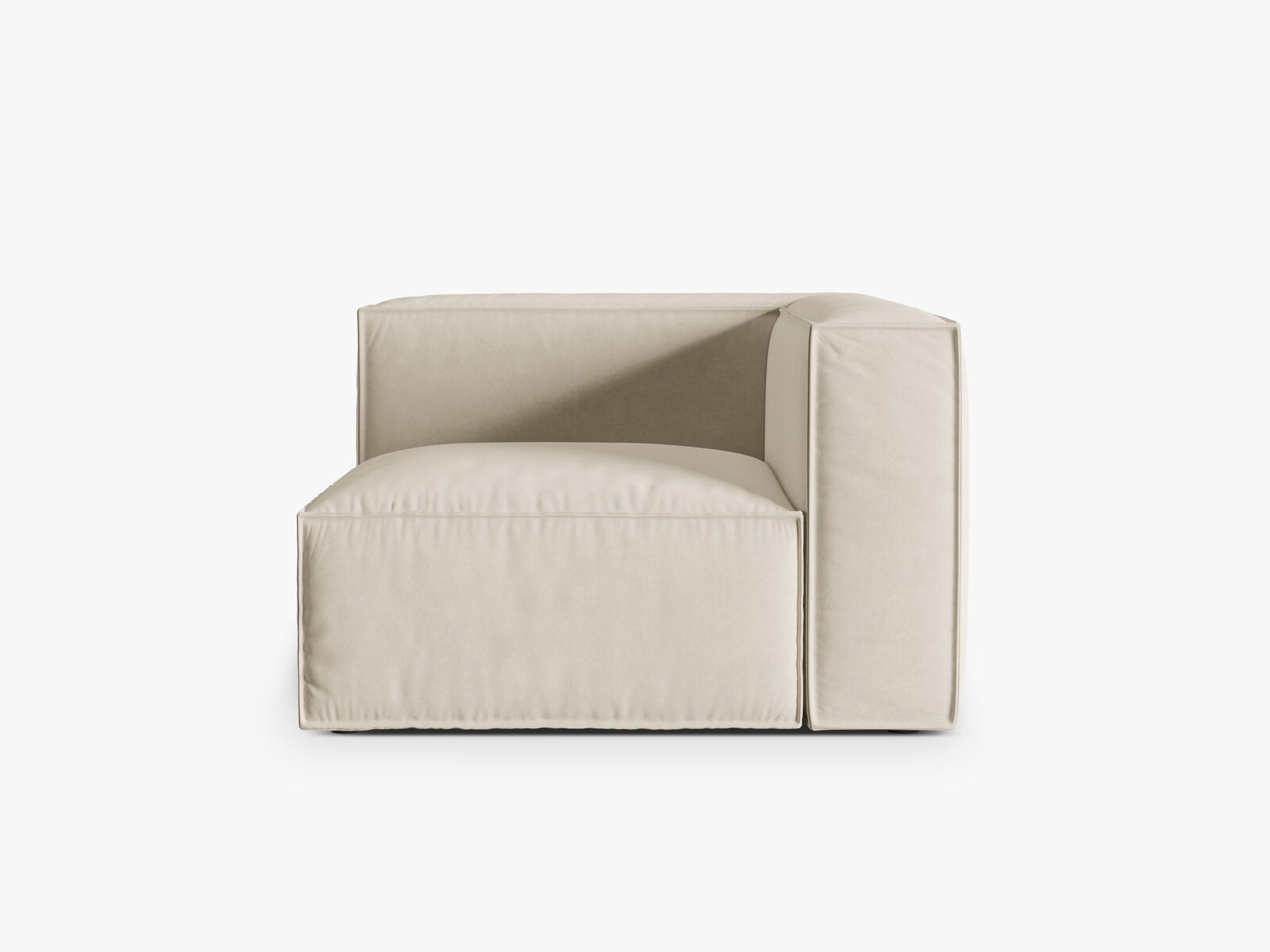Micadoni Eckmodul Nuria 1-Sitzer Samt Beige