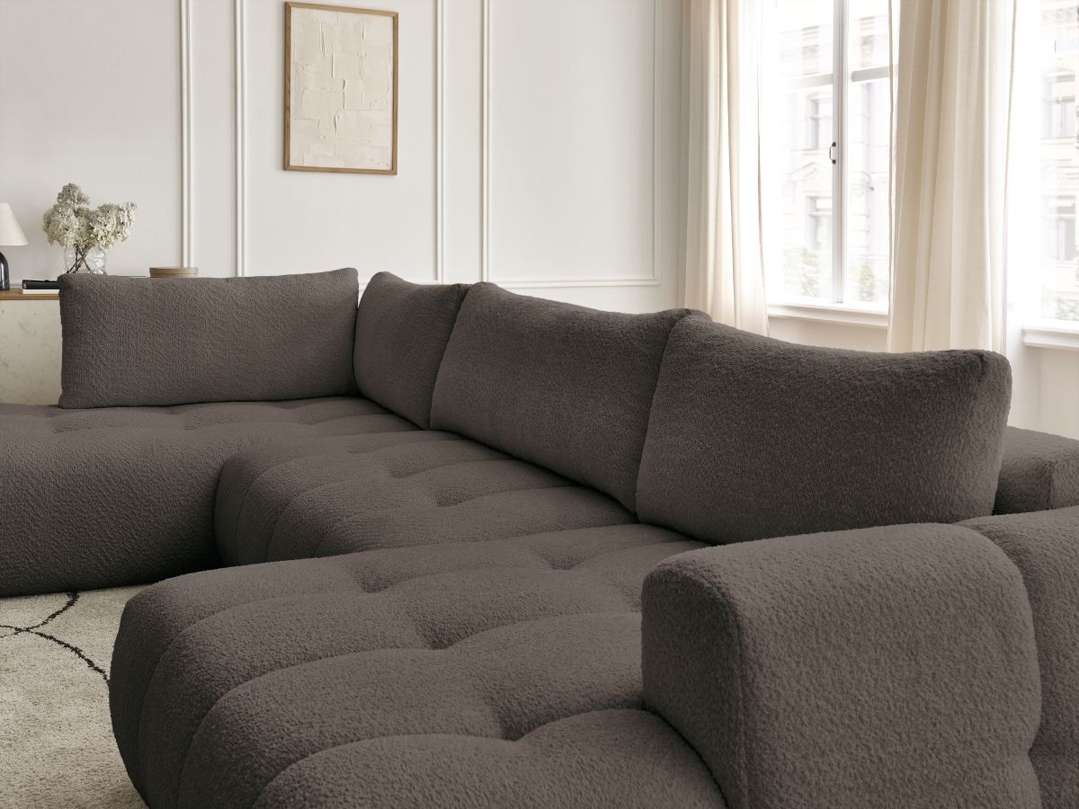 Bobochic Fuji Wohnlandschaft Bouclé-Stoff Braun Ecke rechts