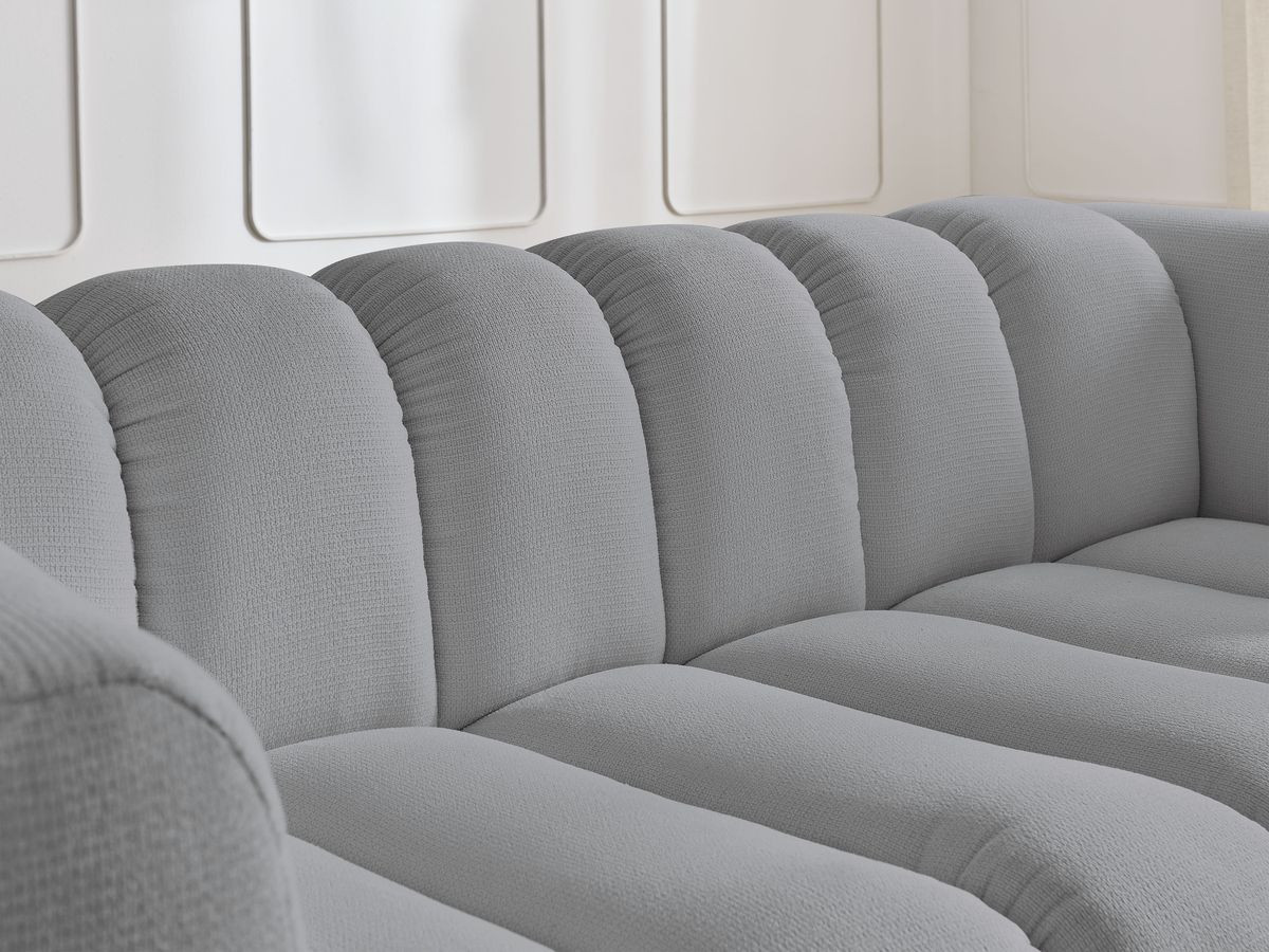 Bobochic Talia Sofa 3-Sitzer Melange-Stoff Hellgrau