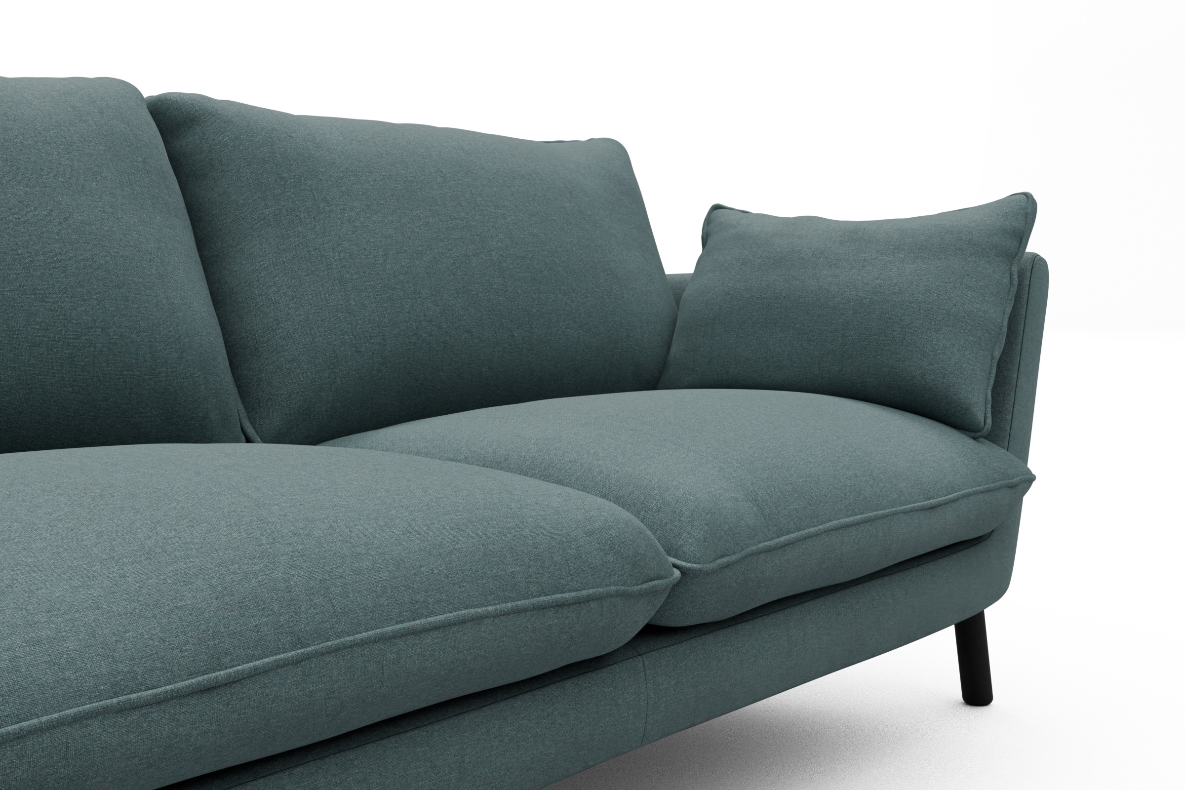 Sofa Emil 3-Sitzer Beinfarbe Eiche Schwarz Satya-Niagara