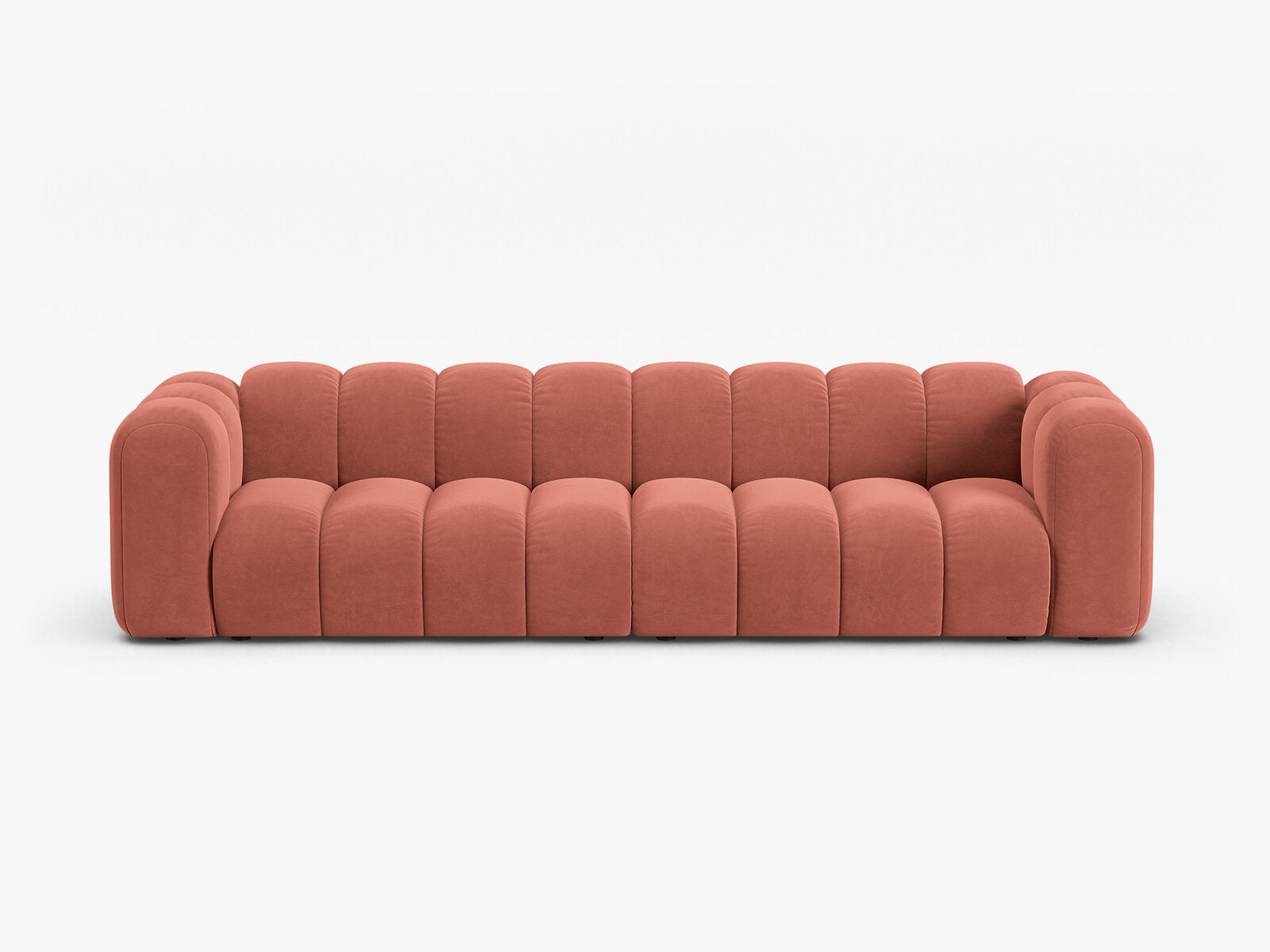 Micadoni Modulares Sofa Lupine 4-Sitzer Samt Salvador Koralle